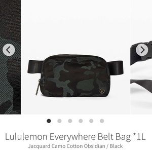 Lululemon Everywhere Belt Bag in Black Camo